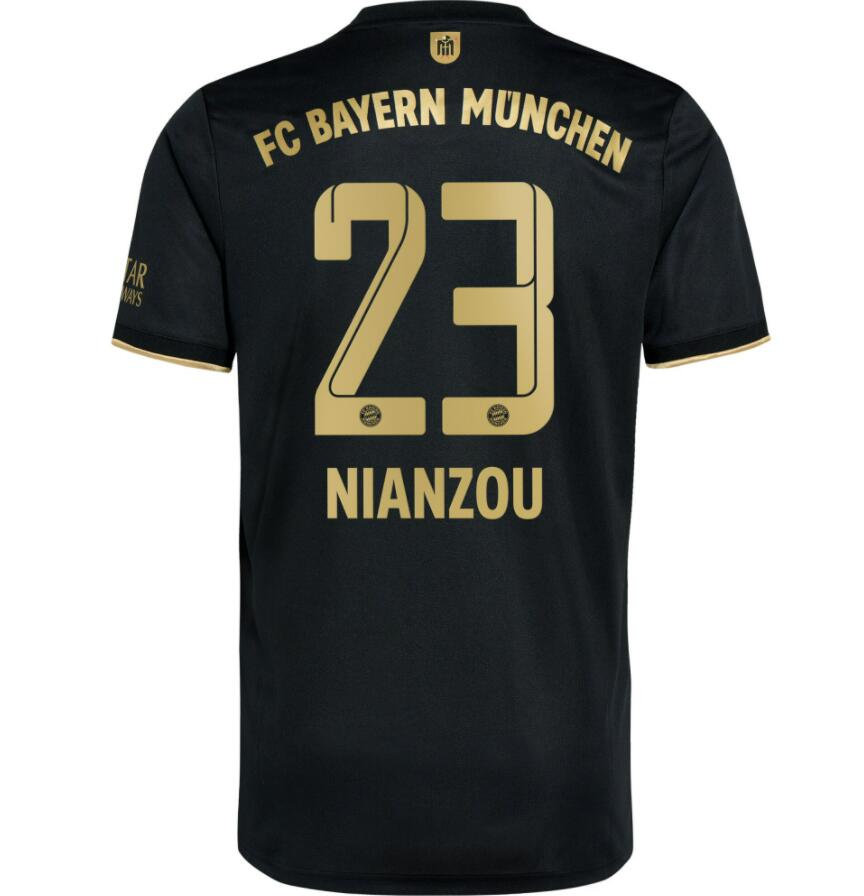 2021/22 FC Bayern Munchen Away Kit Soccer Jersey with Nianzou 23 printing